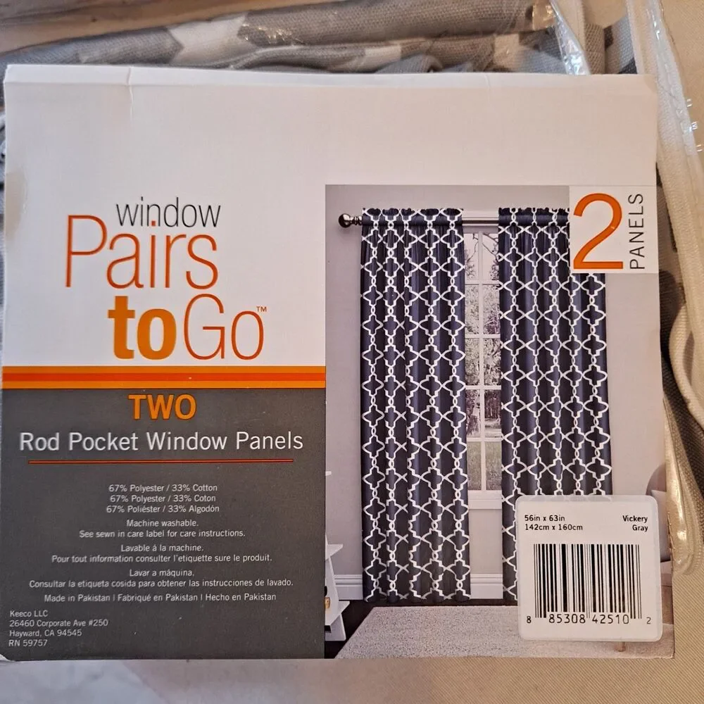 Window Pairs To Go 2 Rod Pocket Window Panels 56